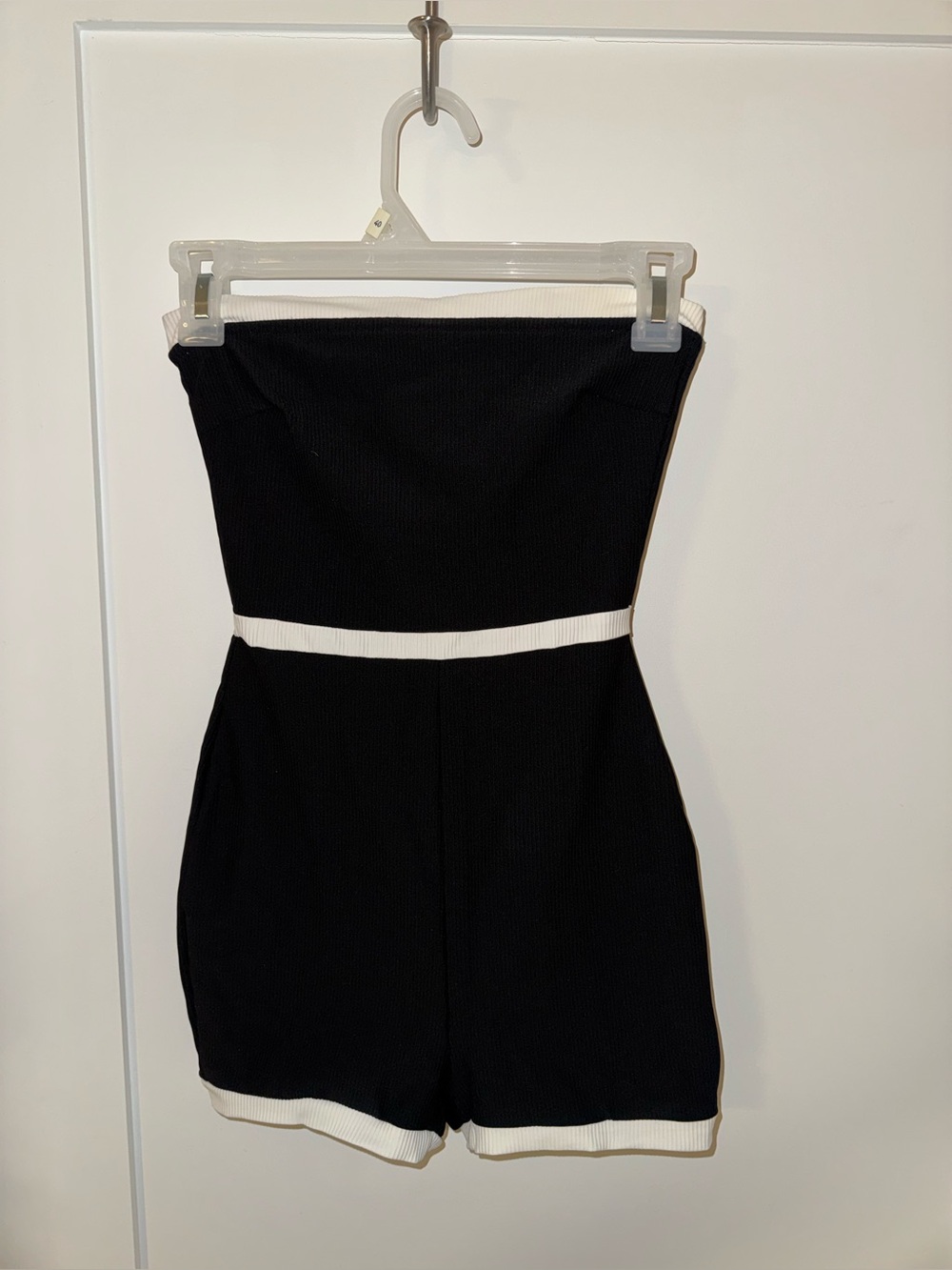 Edikted (x-small)  contrast black and white strapless fitted romper - worn once